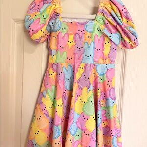 Peeps Easter puff sleeve dress size 4